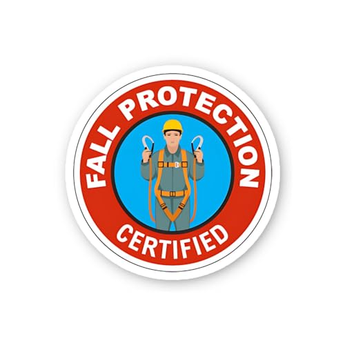 2 (Pieces) 3" and 5" Fall Protection Certified Sticker, Waterproof Vinyl Decals for Many Purpose Lik