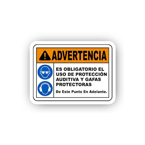2 (Pieces) 3" and 5" Spanish Mandatory Safety Gear Mandatory Point Sticker, Waterproof Vinyl Decals
