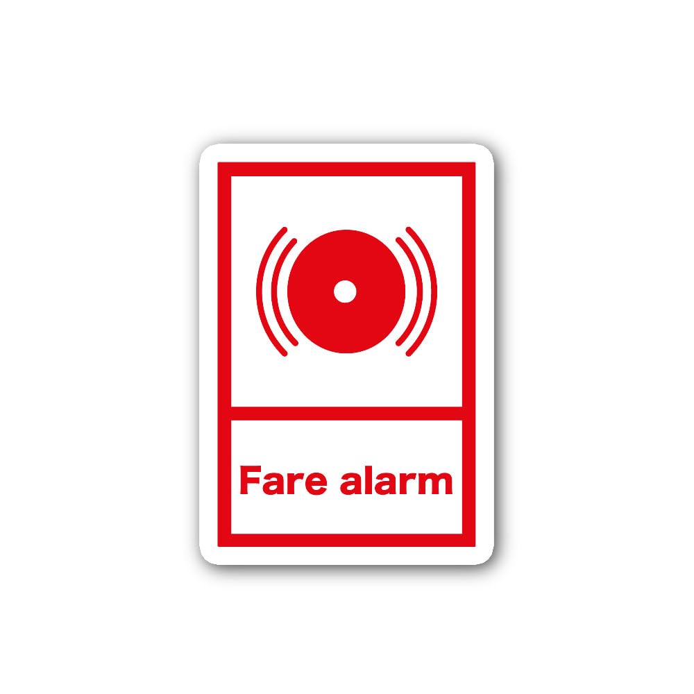 2 (Pieces) 3" and 5" Fire Alarm Bell Sticker, Waterproof Vinyl Decals for Many Purpose Like Cars, Tr