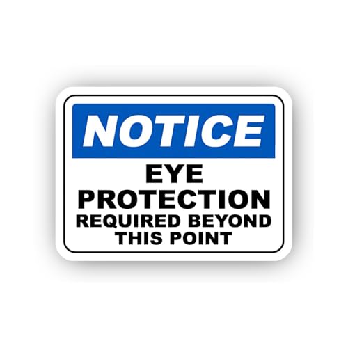 2 (Pieces) 3" and 5" Blue Notice Eye Protection Sticker, Waterproof Vinyl Decals for Many Purpose Li