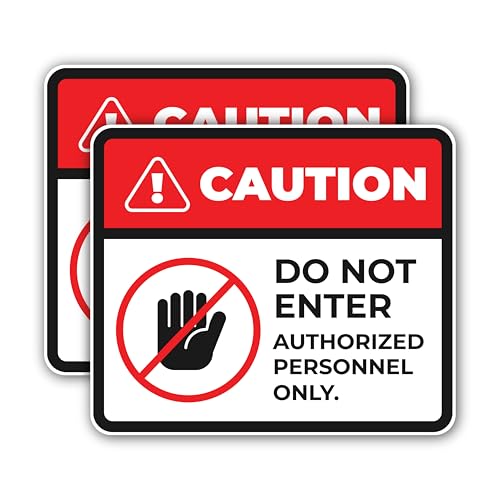 2-Piece 1 Sizes Do not Enter Sign Vinyl Decal Set – Waterproof Indoor/Outdoor UV/Fade Resistant Stic