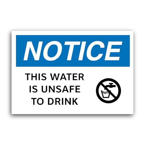 2 (Pieces) 3" and 5" Notice This Water Unsafe Sticker, Waterproof Vinyl Decals for Many Purpose Like