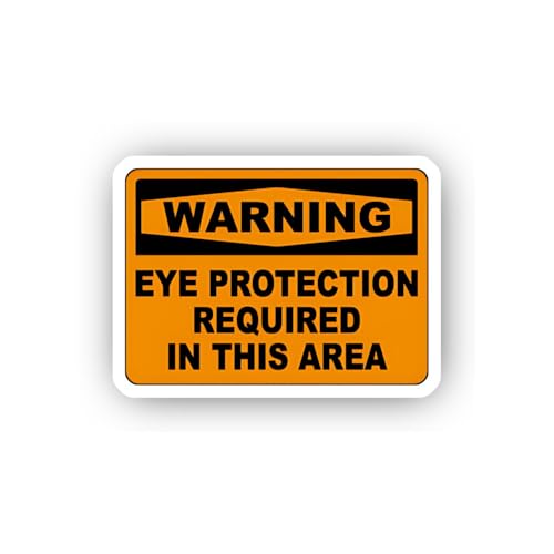 2 (Pieces) 3" and 5" Area Specific Eye Safety Warning Sticker, Waterproof Vinyl Decals for Many Purp