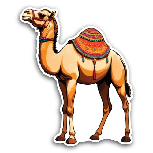 2 (Pieces) 3" and 5" Cartoon Camel Sticker, Waterproof Vinyl Decals for Many Purpose Like Cars, Truc