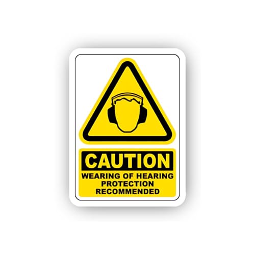 2 (Pieces) 3" and 5" Hearing Safety Caution Graphic Sticker, Waterproof Vinyl Decals for Many Purpos