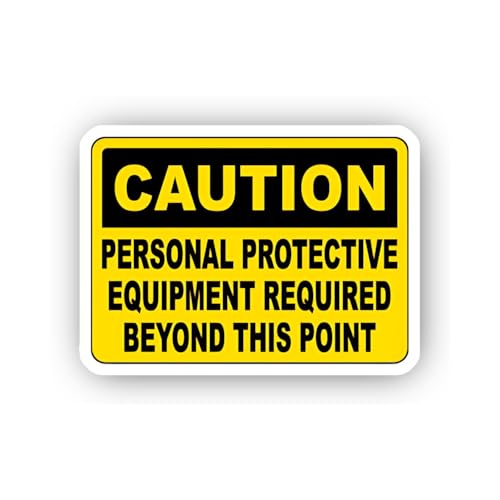 2 (Pieces) 3" and 5" Personal Protective Equipment Caution Sticker, Waterproof Vinyl Decals for Many