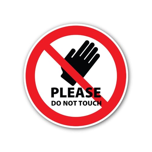 2 (Pieces) 3" and 5" No Touching Sticker, Waterproof Vinyl Decals for Many Purpose Like Cars, Trucks