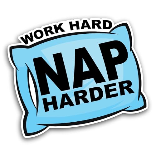 2 (Pieces) 3" and 5" Work Hard Sticker, Waterproof Vinyl Decals for Many Purpose Like Cars, Trucks,