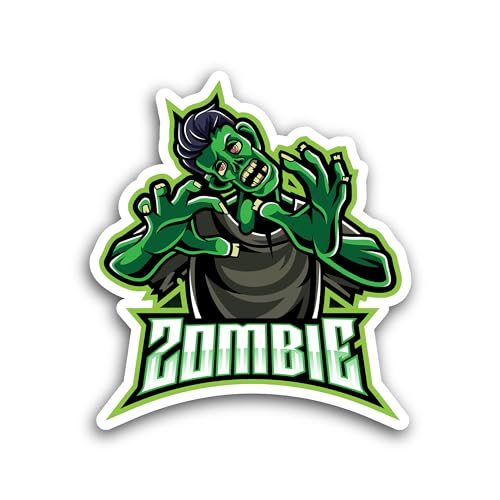 2 (Pieces) 3" and 5" Vinyl Zombie Sticker, Waterproof Vinyl Decals for Many Purpose Like Cars, Truck