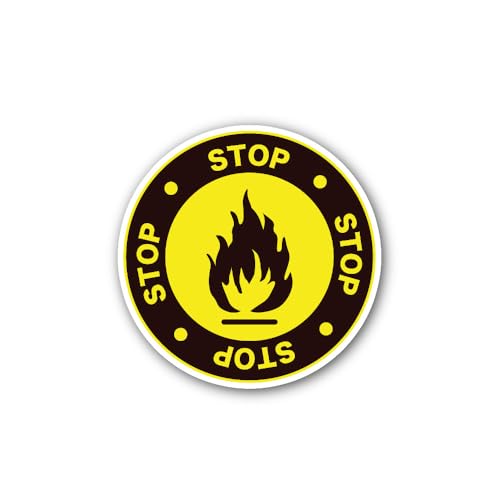 2 (Pieces) 3" and 5" Sign for Highly Flammable Materials Sticker, Waterproof Vinyl Decals for Many P