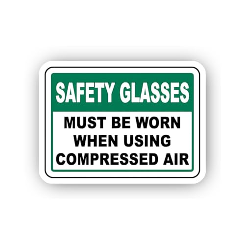 2 (Pieces) 3" and 5" Compressed Air Safety Requirement Sticker, Waterproof Vinyl Decals for Many Pur