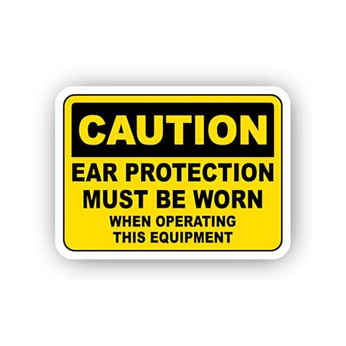 2 (Pieces) 3" and 5" Equipment Operation Hearing Safety Sticker, Waterproof Vinyl Decals for Many Pu