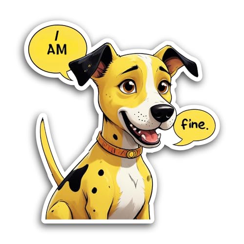 2 (Pieces) 3" and 5" Cute Little Dog Sticker, Waterproof Vinyl Decals for Many Purpose Like Cars, Tr
