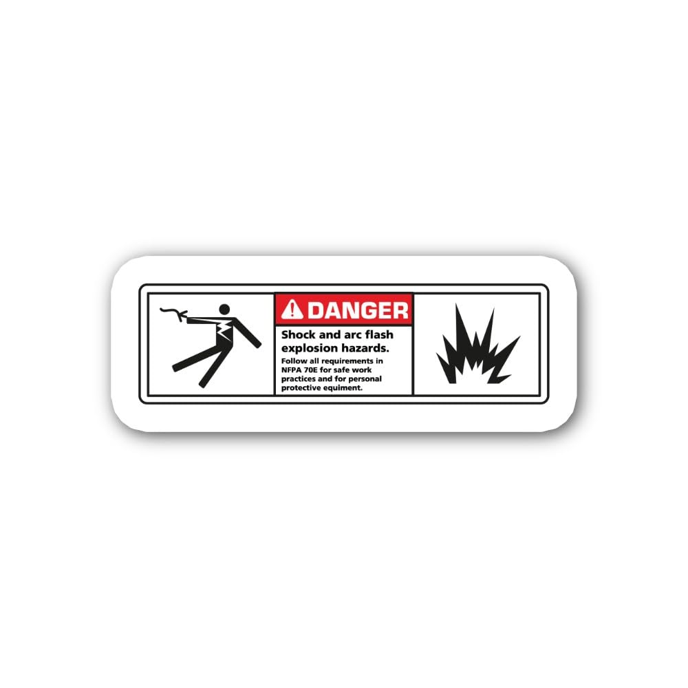 2 (Pieces) 3" and 5" A Dangerous Electrical Explosion Sticker, Waterproof Vinyl Decals for Many Purp