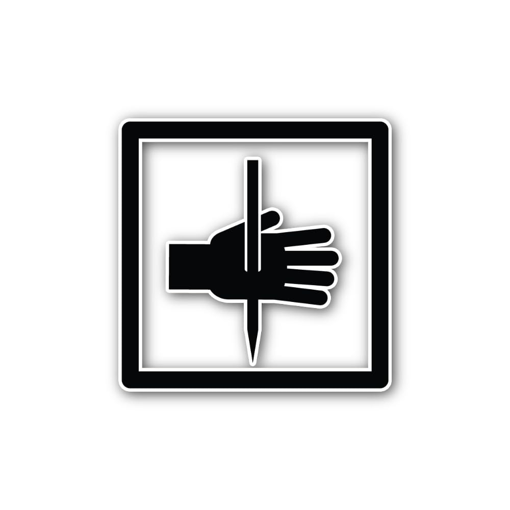 2 (Pieces) 3" and 5" Piercing Injury Symbol Sticker, Waterproof Vinyl Decals for Many Purpose Like C