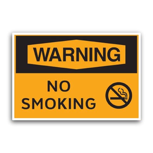 2 (Pieces) 3" and 5" No Smoking Symbol Sticker, Waterproof Vinyl Decals for Many Purpose Like Cars,