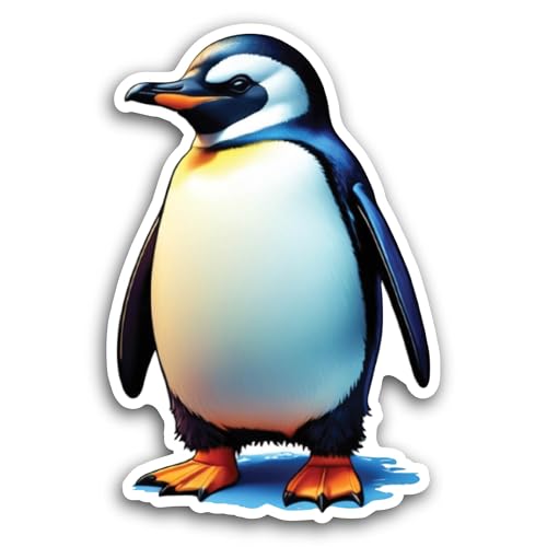 2 (Pieces) 3" and 5" Cartoon Penguin Sticker, Waterproof Vinyl Decals for Many Purpose Like Cars, Tr