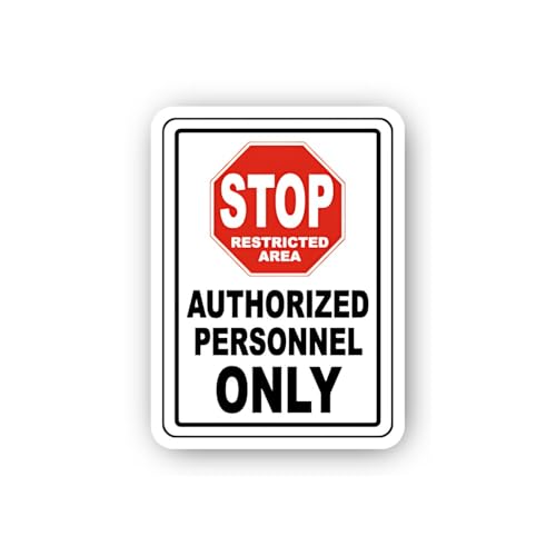 2 (Pieces) 3" and 5" Stop Restricted Area Authorized Personnel Only Sticker, Waterproof Vinyl Decals