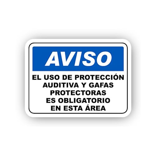 2 (Pieces) 3" and 5" Spanish Auditory and Vision Notice Sticker, Waterproof Vinyl Decals for Many Pu