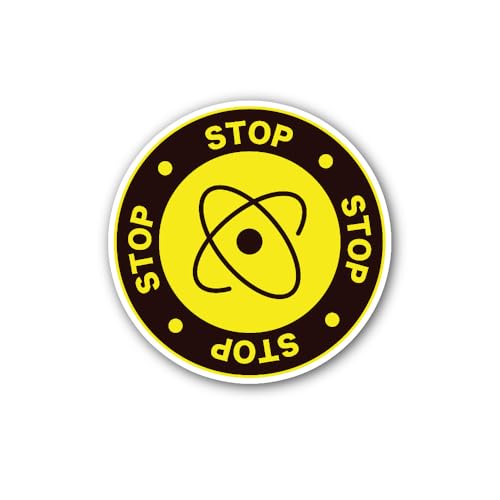 2 (Pieces) 3" and 5" an Atom to Represent a Potential Nuclear Sign Sticker, Waterproof Vinyl Decals