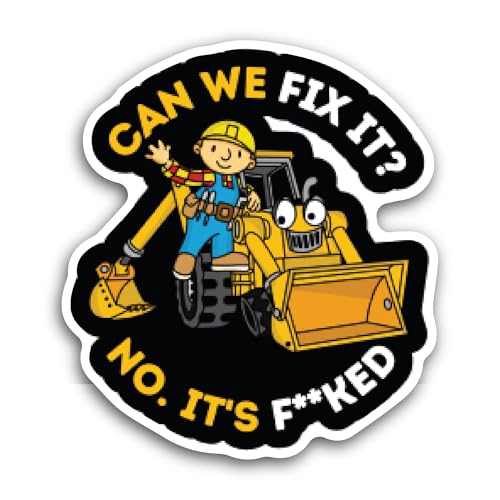 2 (Pieces) 3" and 5" Can We Fix It Sticker, Waterproof Vinyl Decals for Many Purpose Like Cars, Truc