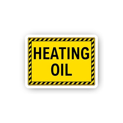 2 (Pieces) 3" and 5" Yellow Heating Oil Hazard Border Sticker, Waterproof Vinyl Decals for Many Purp