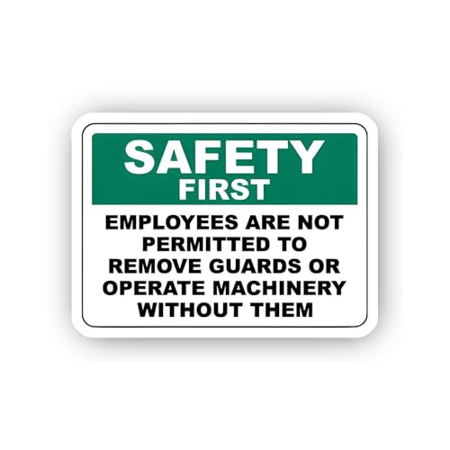 2 (Pieces) 3" and 5" Do Not Remove Machine Guards Safety Sign Sticker, Waterproof Vinyl Decals for M