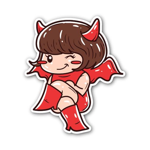2 (Pieces) 3" and 5" a Devil Girl Sticker, Waterproof Vinyl Decals for Many Purpose Like Cars, Truck