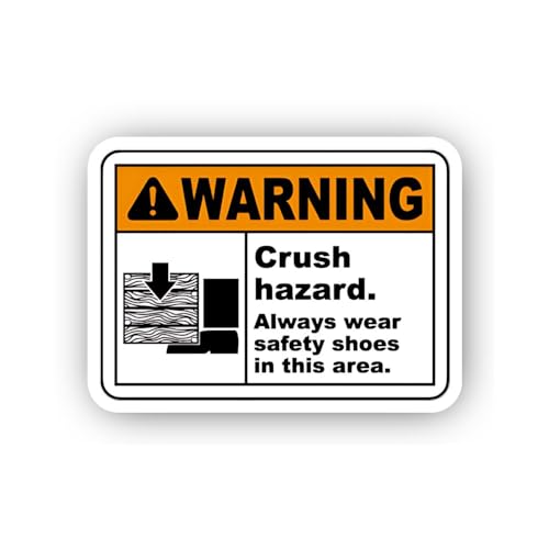 2 (Pieces) 3" and 5" Heavy Material Crush Hazard Warning Sticker, Waterproof Vinyl Decals for Many P