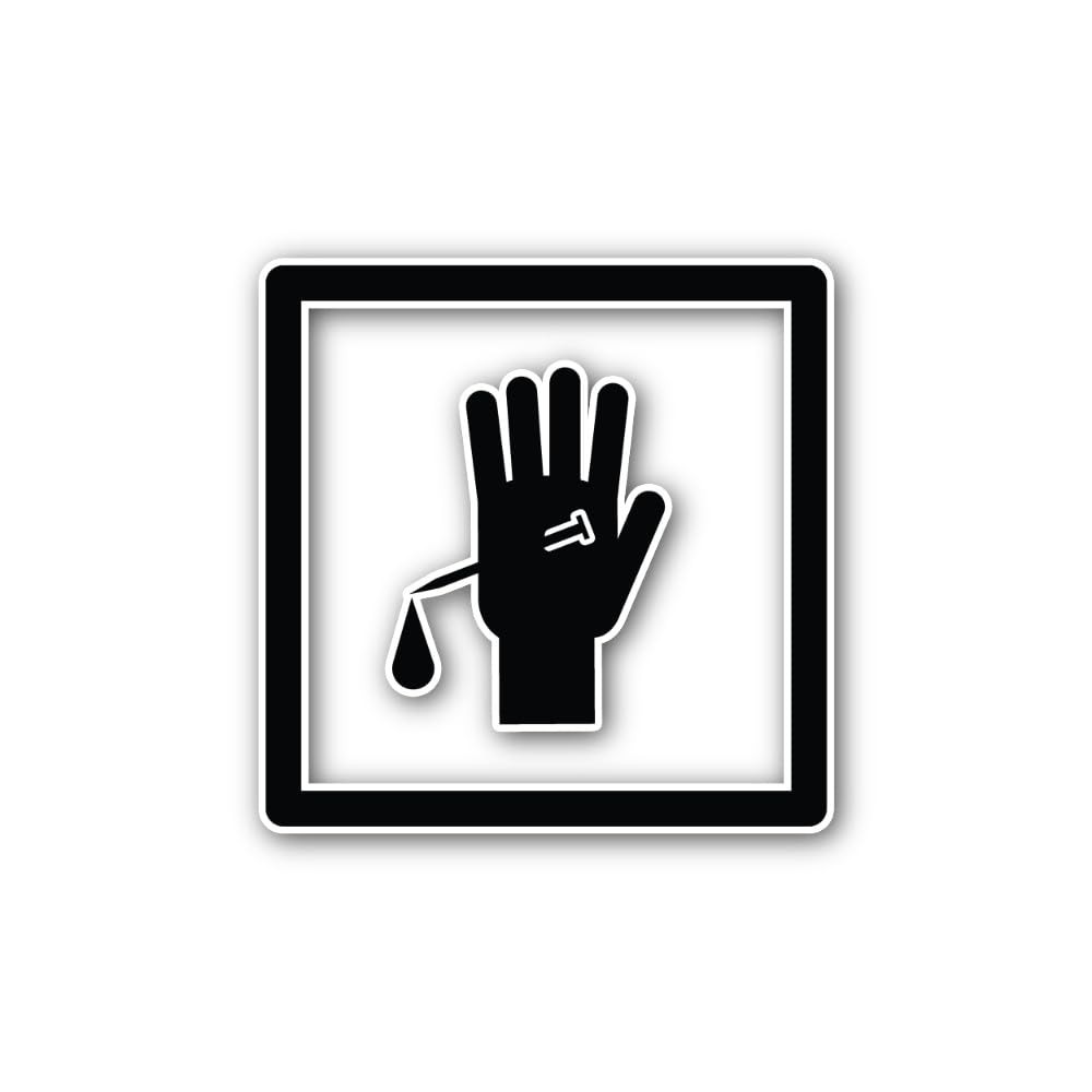 2 (Pieces) 3" and 5" Risk of Needle Stick or Contaminated Puncture Sticker, Waterproof Vinyl Decals