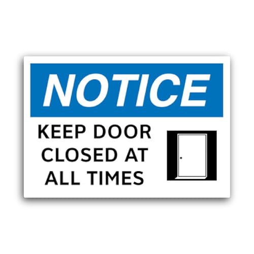 2 (Pieces) 3" and 5" Notice Keep Door Closed Sticker, Waterproof Vinyl Decals for Many Purpose Like