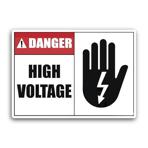2 (Pieces) 3" and 5" Danger High Voltage Sign Sticker, Waterproof Vinyl Decals for Many Purpose Like