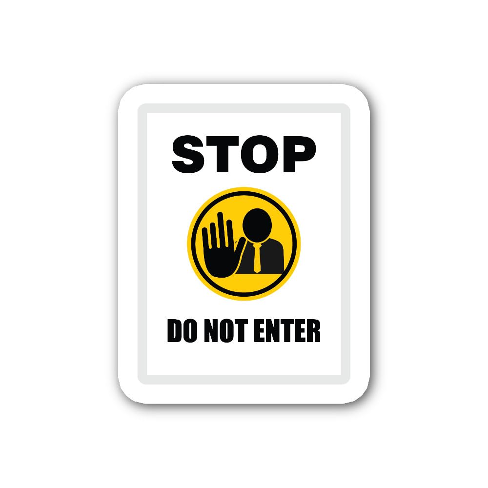 2 (Pieces) 3" and 5" Stop DO NOT Enter Sticker, Waterproof Vinyl Decals for Many Purpose Like Cars,