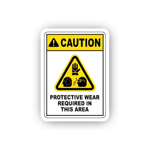2 (Pieces) 3" and 5" Triple Icon Protective Wear Sticker, Waterproof Vinyl Decals for Many Purpose L