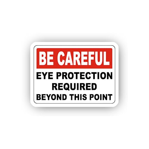 2 (Pieces) 3" and 5" Eye Protection Required Beyond This Point Sticker, Waterproof Vinyl Decals for