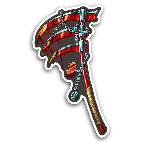 2 (Pieces) 3" and 5" Sword with Fire Sticker, Waterproof Vinyl Decals for Many Purpose Like Cars, Tr