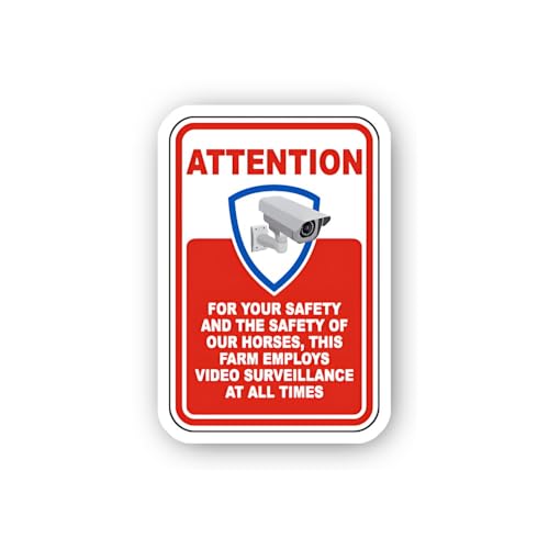 2 (Pieces) 3" and 5" Farm Video Surveillance Sticker, Waterproof Vinyl Decals for Many Purpose Like
