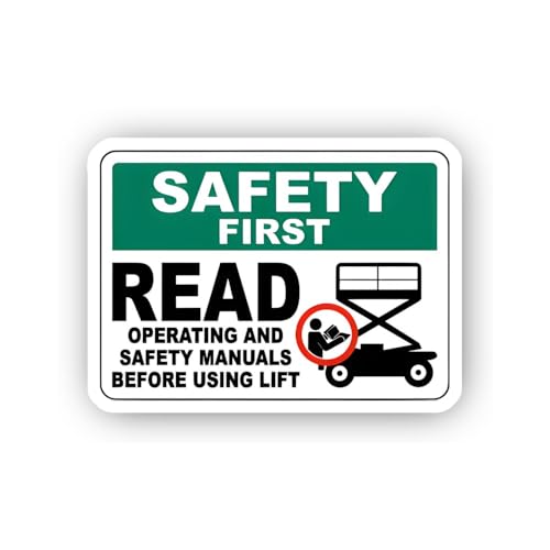 2 (Pieces) 3" and 5" Safety Sign: Read Manuals Before Using Lift Sticker, Waterproof Vinyl Decals fo