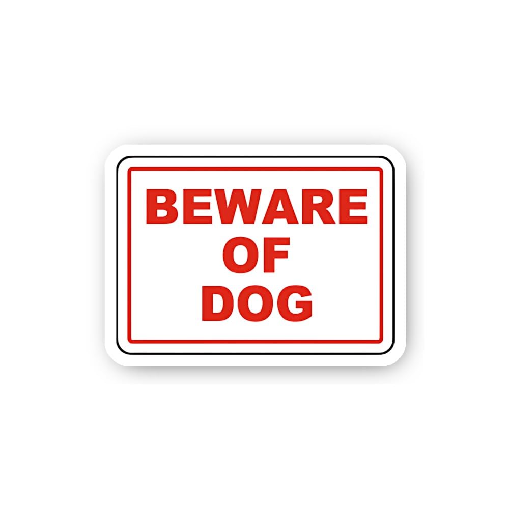 2 (Pieces) 3" and 5" White Beware of Dog Sticker, Waterproof Vinyl Decals for Many Purpose Like Cars
