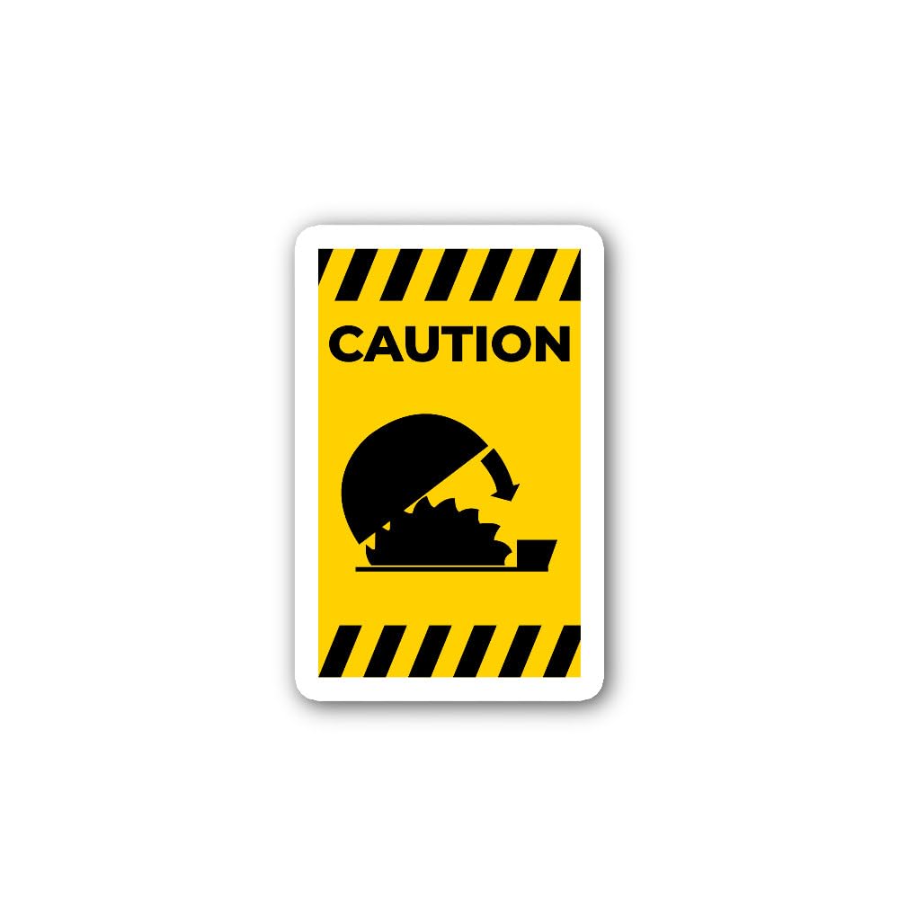 2 (Pieces) 3" and 5" Caution: Moving Blade Hazard Sticker, Waterproof Vinyl Decals for Many Purpose