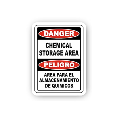 2 (Pieces) 3" and 5" Chemical Storage Warning Sticker, Waterproof Vinyl Decals for Many Purpose Like