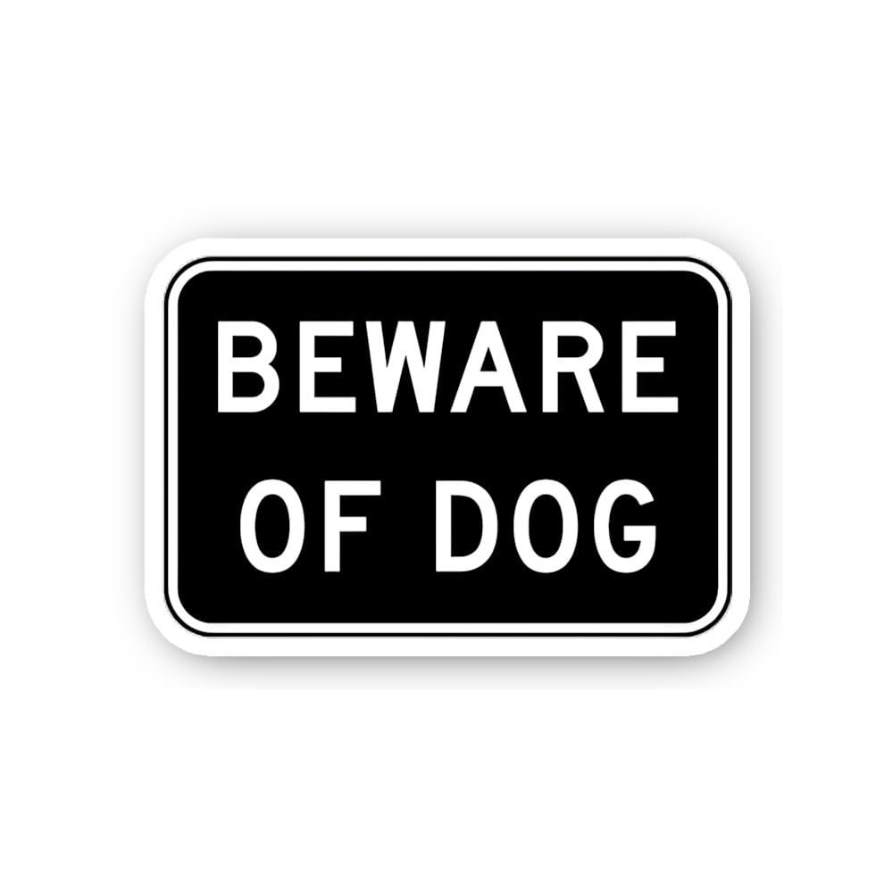 2 (Pieces) 3" and 5" Beware of Dog Warning Sticker, Waterproof Vinyl Decals for Many Purpose Like Ca