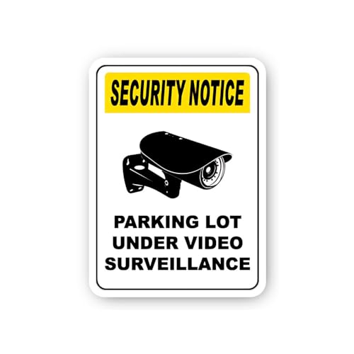 2 (Pieces) 3" and 5" Parking Lot Under Video Surveillance Security Notice Sticker, Waterproof Vinyl
