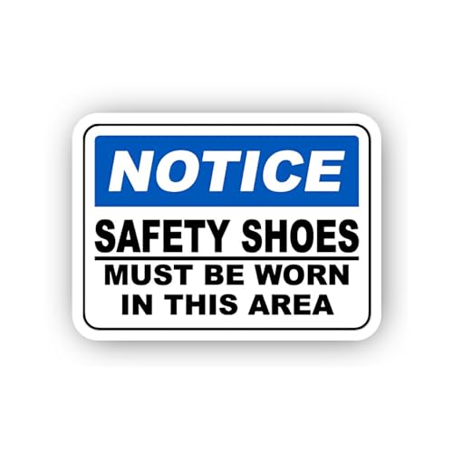 2 (Pieces) 3" and 5" Designated Safety Shoe Zone Sticker, Waterproof Vinyl Decals for Many Purpose L