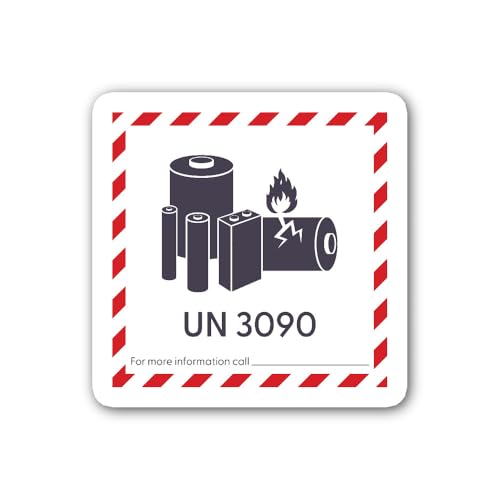 2 (Pieces) 3" and 5" Battery Handling Marking Sticker, Waterproof Vinyl Decals for Many Purpose Like