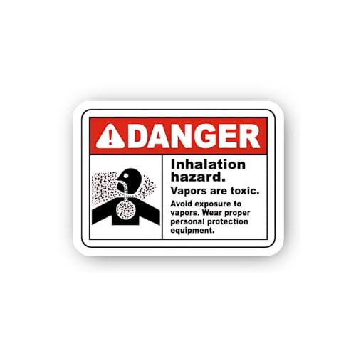 2 (Pieces) 3" and 5" Toxic Inhalation Hazard Warning Sticker, Waterproof Vinyl Decals for Many Purpo