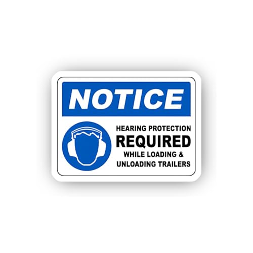 2 (Pieces) 3" and 5" Trailer Loading Hearing Protection Graphic Sticker, Waterproof Vinyl Decals for