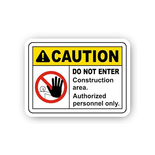 2 (Pieces) 3" and 5" Authorized Personnel Only Caution Sign Sticker, Waterproof Vinyl Decals for Man