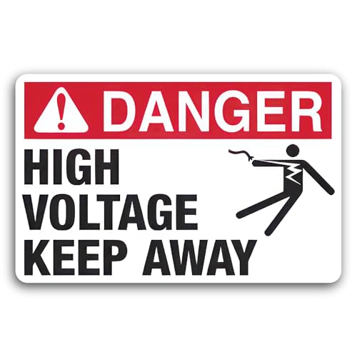 2 (Pieces) 3" and 5" Danger High Voltage Keep Away Sign Decal Sticker, Waterproof Vinyl Decals for M