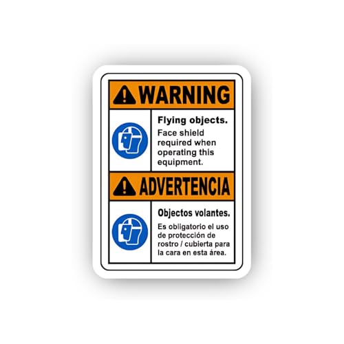 2 (Pieces) 3" and 5" Bilingual Flying Object Warning Sticker, Waterproof Vinyl Decals for Many Purpo